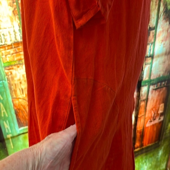 Gudrun Sjoden “Ester” Woven Linen Dress, Parrot Red, Size Medium - Picture 5 of 12